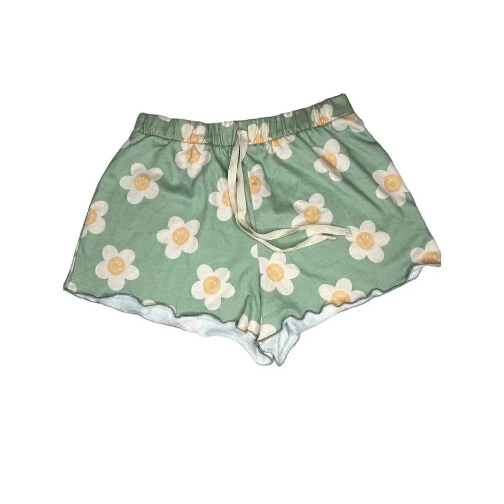 Pacsun & Altar'd State Women's Floral Dad Shorts Set White & Green Large